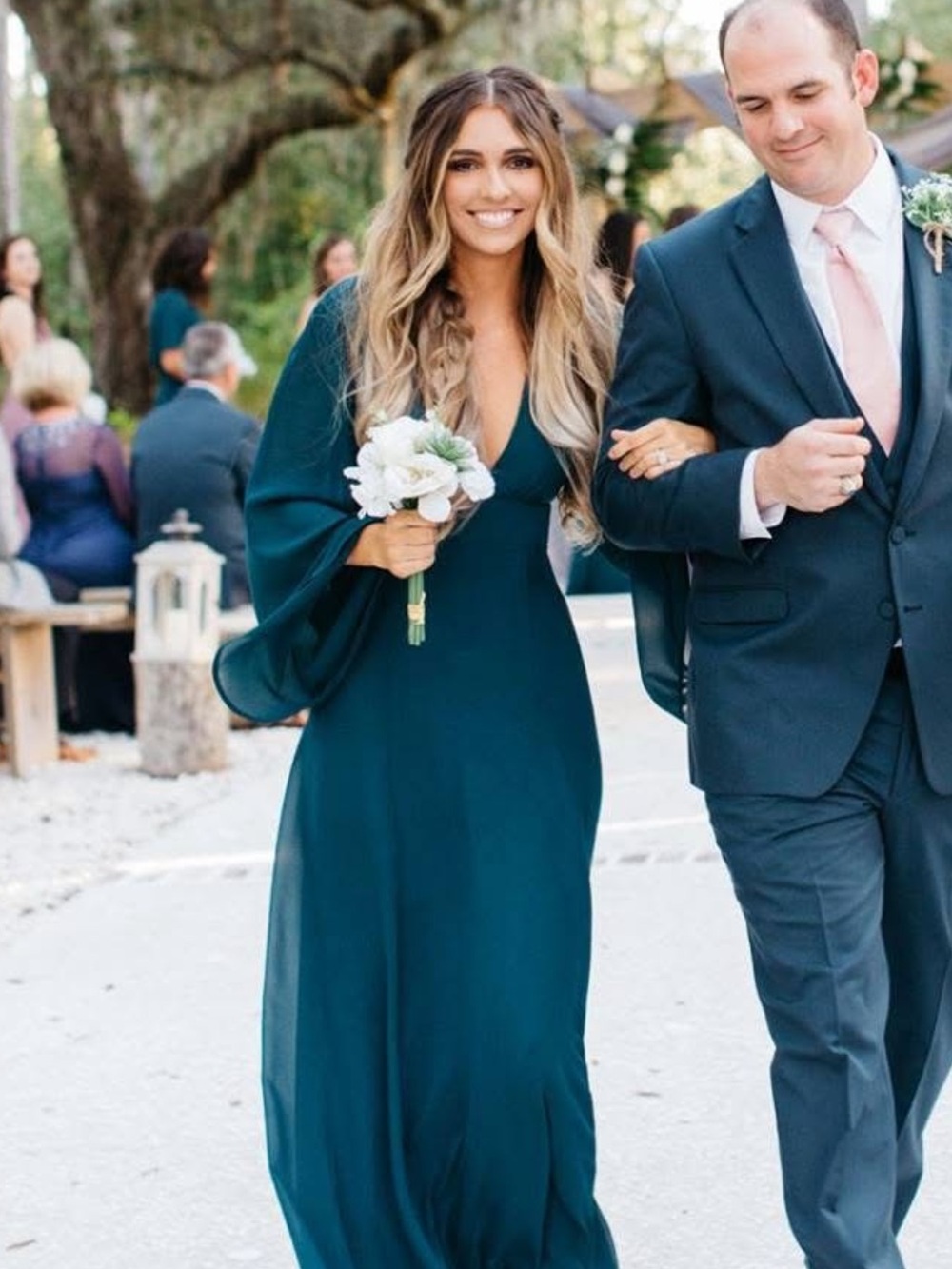 Show Me Your MuMu Teal Maxi Dress with Bell Sleeves